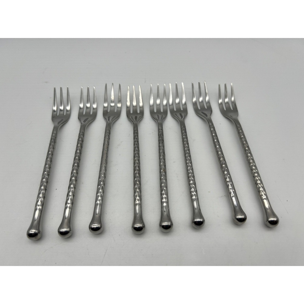 RARE Gibson KEATON II Dessert Cake Forks 5.5" Stainless Flatware Set Of 8